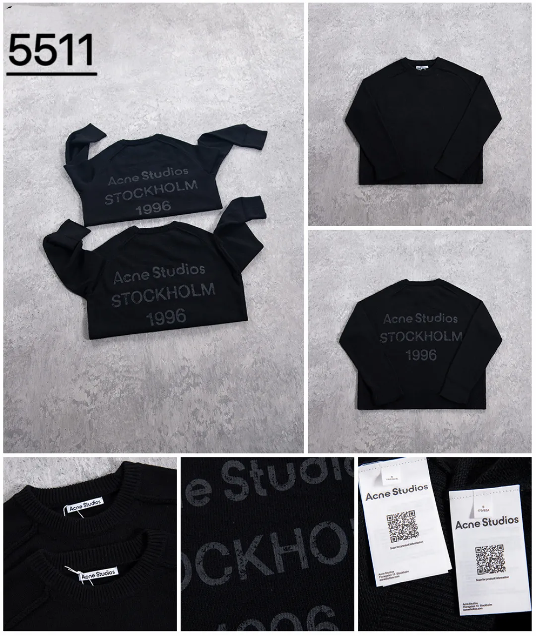 160 Acne Studios' minimalist design has become a new Nordic myth through artistic precipitation and sublimation. The typical cold style design has made fashion people who pursue low-key luxury become his loyal fans. Color: Black ACNE back sweater Fabric: 50% wool knitted fabric is thick and delicate, soft and skin-friendly, with good warmth retention. It can be worn alone or layered in autumn and winter with enough texture. Craftsmanship: The letters on the back are distressed and destroyed. The edges of the letters have a sense of wear. They are not ordinary flat printing. Details: All accessories are customized. The level of fineness can be compared with domestic. Cross-border special Size chart: S (chest 60, clothing length 66, sleeve length 81) M (chest 62, dress length 68, sleeve length 82) L (chest 64, dress length 70, sleeve length 83) 185-190cm, 185 pounds XL